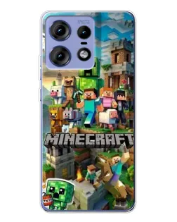 Чехол для Motorola Edge 50 Pro с картинкой «Замок Minecraft»