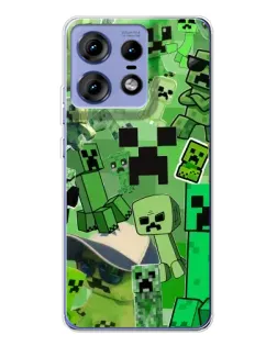 Чехол для Motorola Edge 50 Pro с картинкой «Криперы Minecraft»