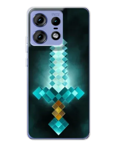 Чехол для Motorola Edge 50 Pro с картинкой «Алмазный меч неон» Чехол для Motorola Edge 50 Pro с картинкой «Алмазный меч неон»