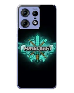 Чохол для Motorola Edge 50 Pro з картинкою «Minecraft Diamond лого» Чохол для Motorola Edge 50 Pro з картинкою «Minecraft Diamond лого»