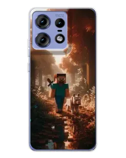 Чохол для Motorola Edge 50 Pro з картинкою «Стів у лісі» Чохол для Motorola Edge 50 Pro з картинкою «Стів у лісі»