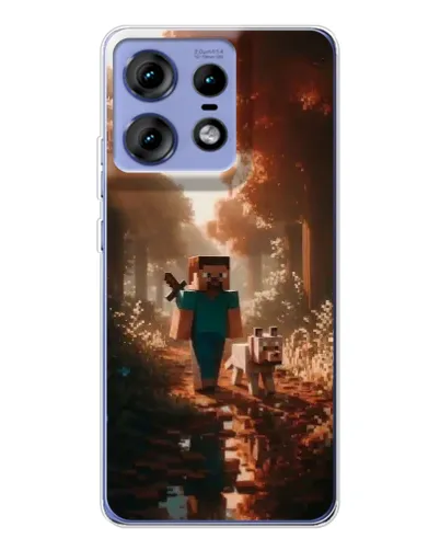 Чехол для Motorola Edge 50 Pro с картинкой «Стив в лесу» Чехол для Motorola Edge 50 Pro с картинкой «Стив в лесу»