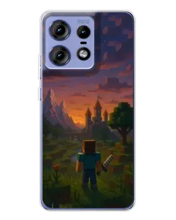 Чохол для Motorola Edge 50 Pro з картинкою «Стів біля вежі» Чохол для Motorola Edge 50 Pro з картинкою «Стів біля вежі»