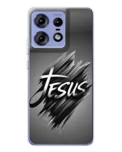 Чехол для Motorola Edge 50 Pro с картинкой «Надпись Jesus Graffiti»