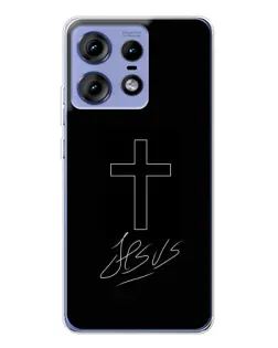 Чехол для Motorola Edge 50 Pro с картинкой «Графический крест Jesus»