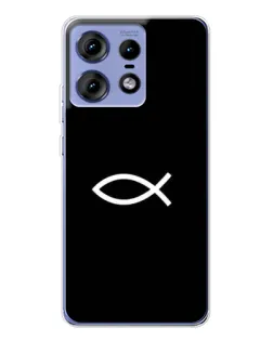 Чехол для Motorola Edge 50 Pro с картинкой «Символ рыбы Jesus»