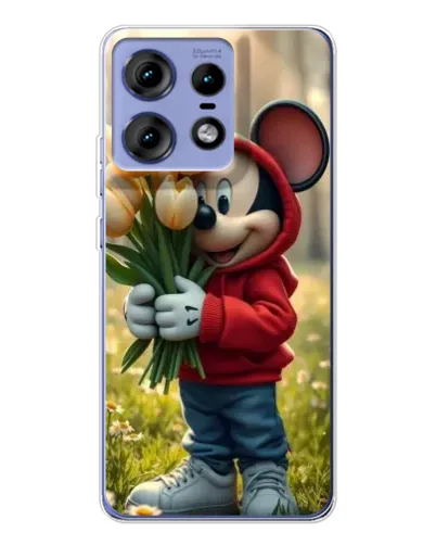 Чехол для Motorola Edge 50 Pro с картинкой «Микки с тюльпанами» Чехол для Motorola Edge 50 Pro с картинкой «Микки с тюльпанами»