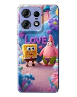 Чехол для Motorola Edge 50 Pro с картинкой «Губка Боб Патрик»