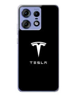 Чехол для Motorola Edge 50 Pro с картинкой «Tesla White Logo» Чехол для Motorola Edge 50 Pro с картинкой «Tesla White Logo»