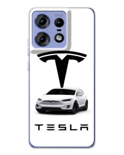 Чехол для Motorola Edge 50 Pro с картинкой «Tesla White Style»