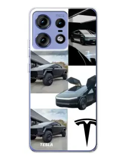 Чехол для Motorola Edge 50 Pro с картинкой «Коллаж Cybertruck Tesla» Чехол для Motorola Edge 50 Pro с картинкой «Коллаж Cybertruck Tesla»