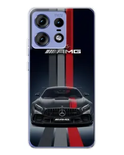 Чохол для Motorola Edge 50 Pro з картинкою «Mercedes — білий карбон»