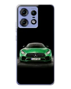 Чехол для Motorola Edge 50 Pro с картинкой «Mercedes — неоновый лого»