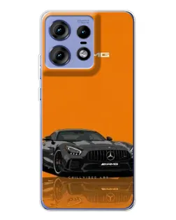 Чехол для Motorola Edge 50 Pro с картинкой «Оранжевый Mercedes AMG»