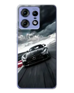 Чехол для Motorola Edge 50 Pro с картинкой «Гоночный Mercedes AMG»