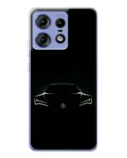 Чехол для Motorola Edge 50 Pro с картинкой «Mercedes — силуэт авто»
