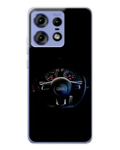Чехол для Motorola Edge 50 Pro с картинкой «Салон Audi — руль»