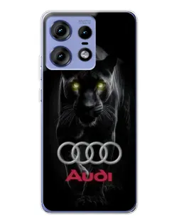 Чехол для Motorola Edge 50 Pro с картинкой «Пантера и Audi»