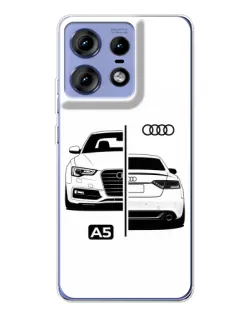 Чехол для Motorola Edge 50 Pro с картинкой «Audi — контрастный дизайн»