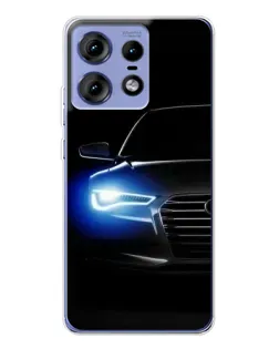 Чехол для Motorola Edge 50 Pro с картинкой «Неоновый взгляд Audi»