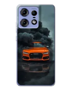 Чехол для Motorola Edge 50 Pro с картинкой «Audi в облаках дыма»