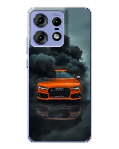 Чехол для Motorola Edge 50 Pro с картинкой «Audi в облаках дыма»