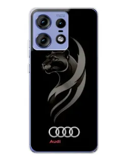 Чехол для Motorola Edge 50 Pro с картинкой «Графика — пантера и Audi»