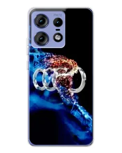 Чехол для Motorola Edge 50 Pro с картинкой «Энергия лого Audi»