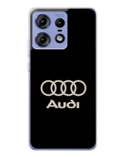 Чехол для Motorola Edge 50 Pro с картинкой «Audi — золотой логотип»