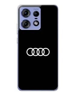 Чехол для Motorola Edge 50 Pro с картинкой «Audi White Logo»