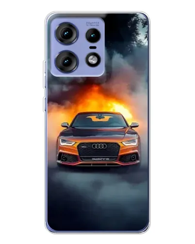 Чехол для Motorola Edge 50 Pro с картинкой «Audi в огненном дыму»