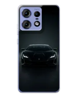 Чехол для Motorola Edge 50 Pro с картинкой «Черный Lamborghini Aventador»