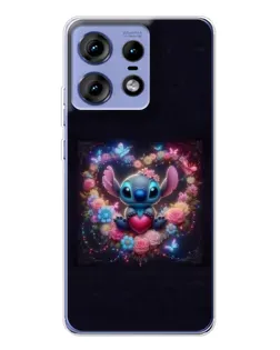 Чохол для Motorola Edge 50 Pro з картинкою «Stitch у квітах» Чохол для Motorola Edge 50 Pro з картинкою «Stitch у квітах»