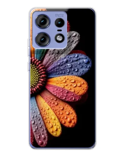 Чехол для Motorola Edge 50 Pro с картинкой «Радужный цветок»