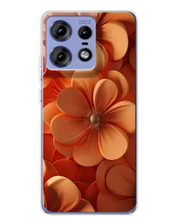 Чехол для Motorola Edge 50 Pro с картинкой «Оранжевый макро цветок»