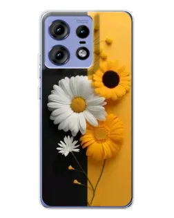 Чехол для Motorola Edge 50 Pro с картинкой «Подсолнух и ромашка»