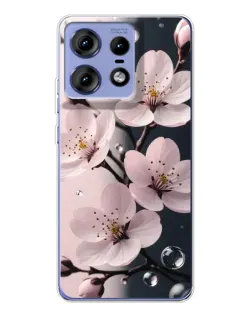 Чехол для Motorola Edge 50 Pro с картинкой «Нежная сакура и капли»