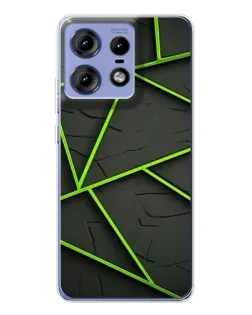 Чехол для Motorola Edge 50 Pro с картинкой «Зеленые геометрические линии»