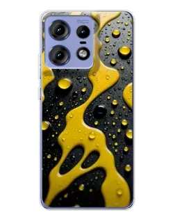 Чехол для Motorola Edge 50 Pro с картинкой «Жидкое желтое золото»