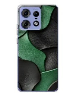 Чехол для Motorola Edge 50 Pro с картинкой «Зеленые кожаные волны»