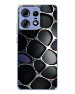 Чехол для Motorola Edge 50 Pro с картинкой «Объемная темная решетка»