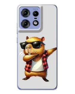 Чохол для Motorola Edge 50 Pro з картинкою «Капібара репер даб»