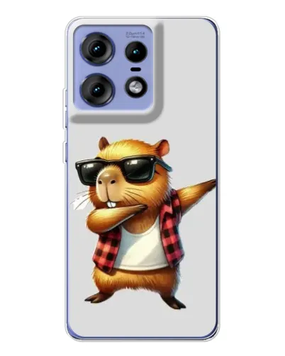 Чехол для Motorola Edge 50 Pro с картинкой «Капибара рэпер даб»