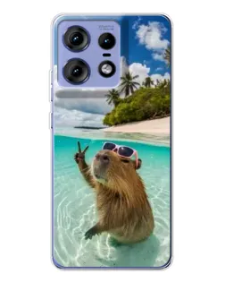 Чохол для Motorola Edge 50 Pro з картинкою «Капібара на морі»