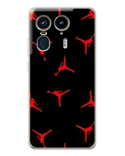 Чехол для Motorola Edge 50 Ultra с картинкой «Jordan Red Pattern»