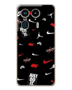 Чехол для Motorola Edge 50 Ultra с картинкой «Nike Mix Pattern»