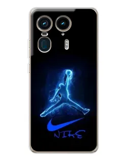 Чехол для Motorola Edge 50 Ultra с картинкой «Jordan Neon Blue»