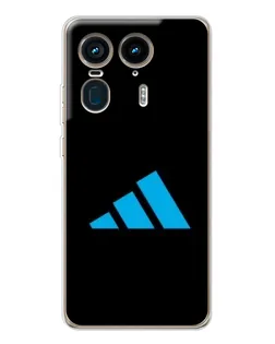 Чехол для Motorola Edge 50 Ultra с картинкой «Adidas Cyan Logo»