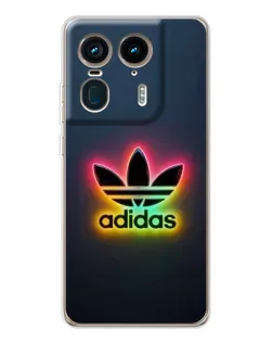 Чехол для Motorola Edge 50 Ultra с картинкой «Неоновый Adidas»