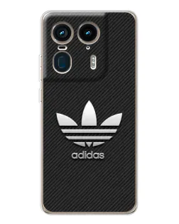 Чехол для Motorola Edge 50 Ultra с картинкой «Adidas Карбоновая текстура»